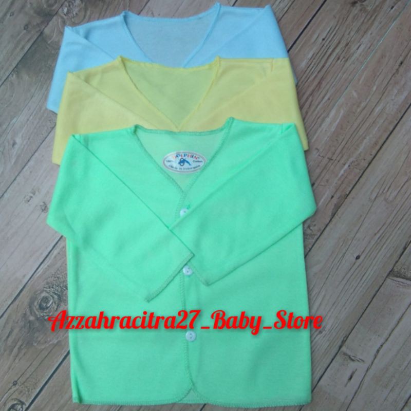 DOLPHIN 6 pcs Baju Panjang Bayi Kancing Polos SNI