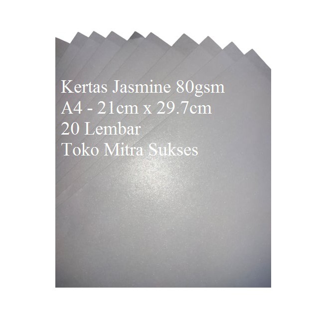 

Kertas Jasmine 80gsm A4 Putih isi 20 Lembar