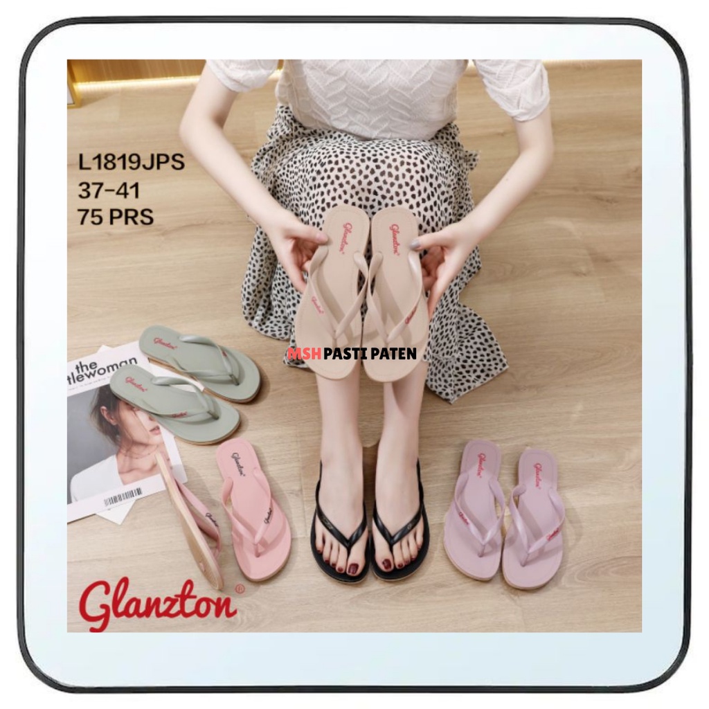 Sandal jelly teplek wanita dewasa merk glanzton L1819 original ukuran 37-41 Sandal import