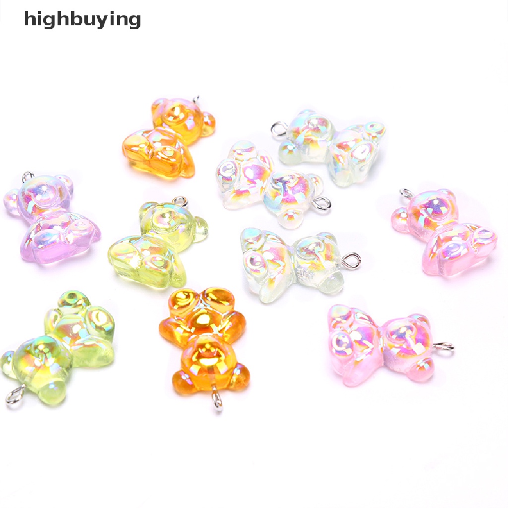 Hbid 10Pcs Liontin Bentuk Beruang Bahan Resin Untuk Membuat Perhiasan DIY