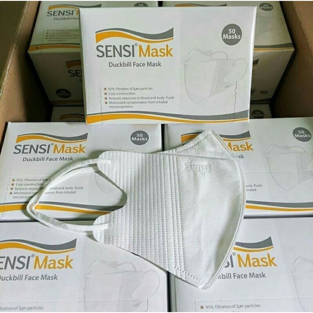 ECER 1 PCS - MASKER DUCKBILL SENSI REPACK MURAH ORI EMBOSS SENSI