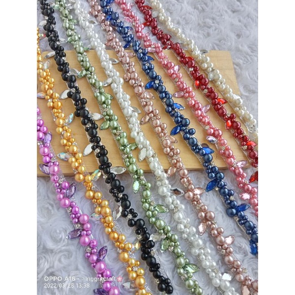 Payet Rangkai/ Mutiara Rangkai Sampan/ Permata Rangkai/lebar 1cm panjang 20cm