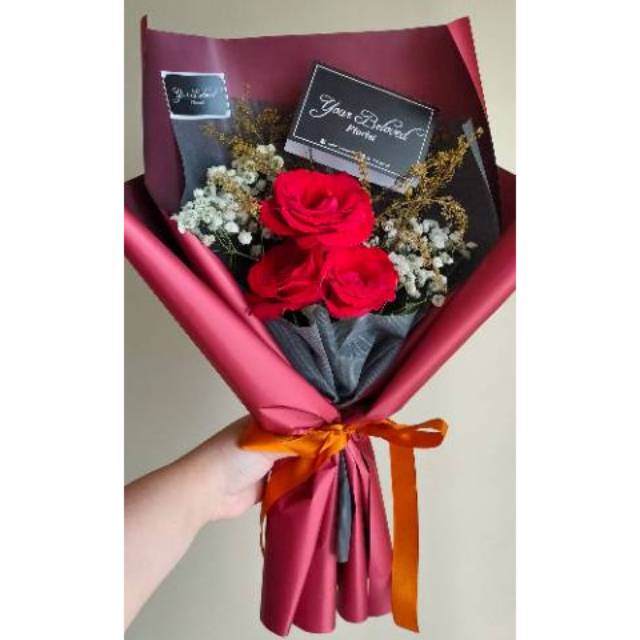 Buket Bunga Mawar Asli Ala Korea | Korean Style Rose Bouquet | Hadiah