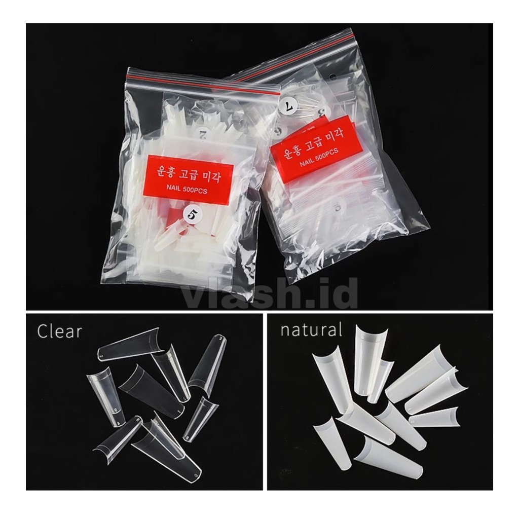 FRENCH SQUARE NAIL TIP / FAKE NAILTIP 500PCS