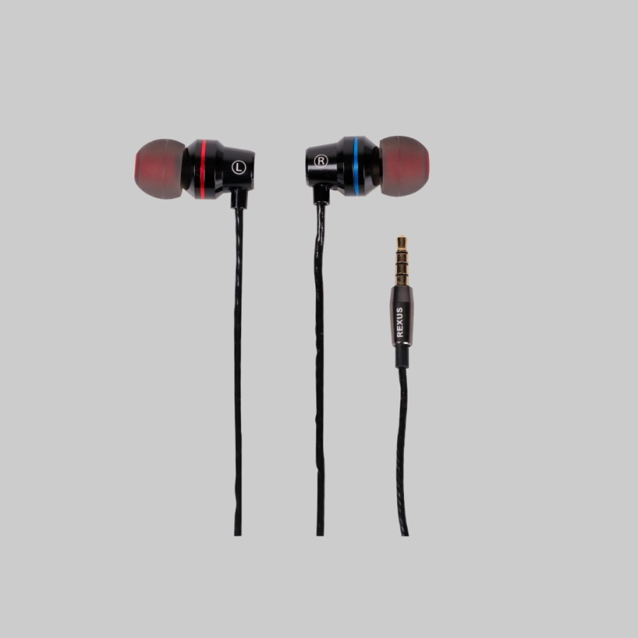 Earphone gaming Rexus Wired audio Aux 3.5mm stereo bass s500i Free Pouch - In ear Headset earbud