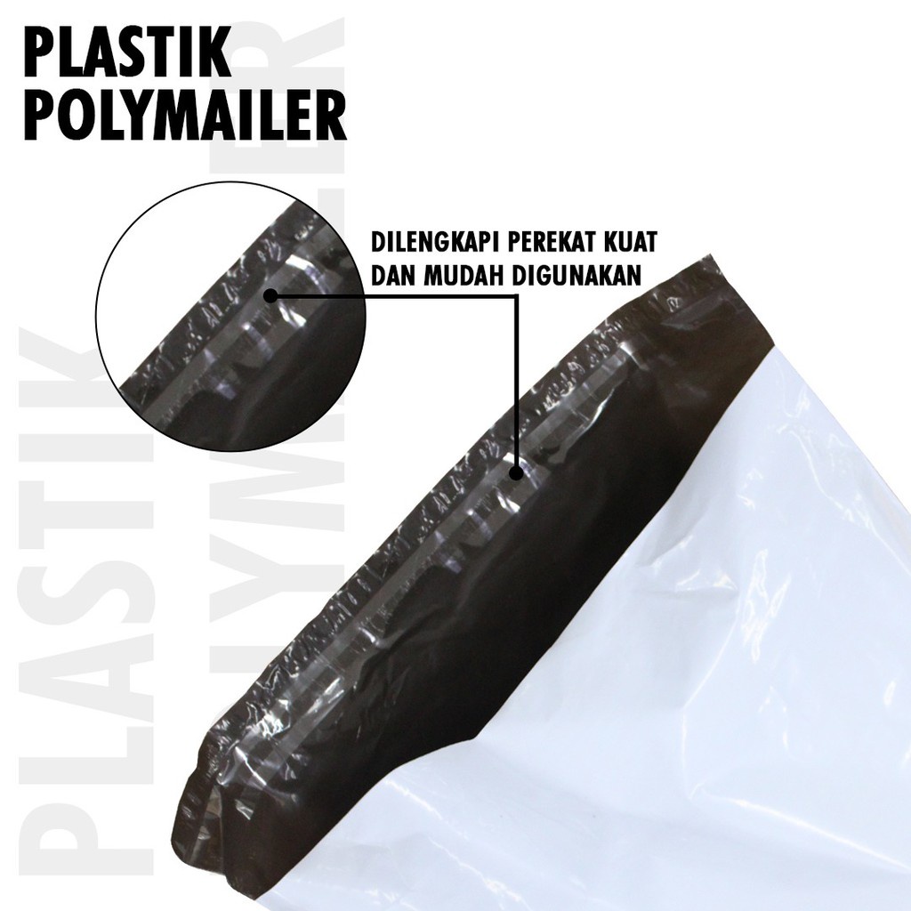 Plastik Polymailer Packing Tebal Amplop Kantong Kemasan Isi 100 pcs Ukuran 25x40cm, Hitam