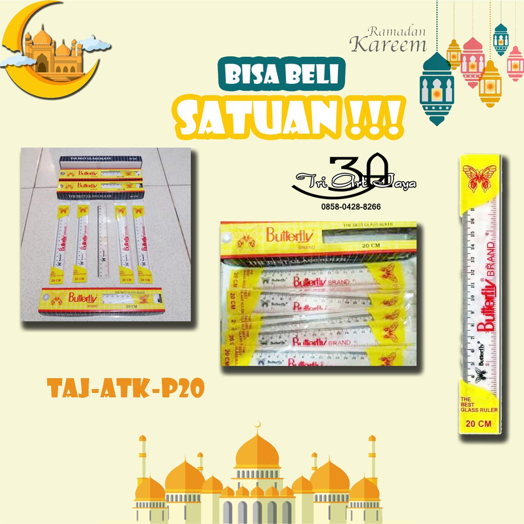 

TERMURAH PENGGARIS BUTTERFLY 20CM / PENGGARIS PLASTIK / GARISAN / MISTAR / RULER / 20 CM / BUTTERFLY