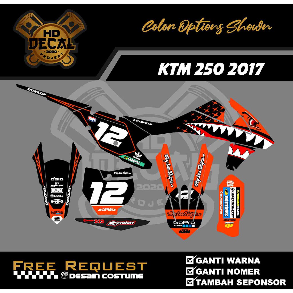 DECAL KTM 250 2017 DECAL KTM SIXDAY DECAL KTM 16
