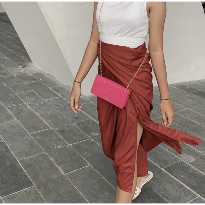 Rok lilit Instant kekinian / Rok lilit instant mudah dibentuk / Rok santai wrap skirt kekinian Toyobo