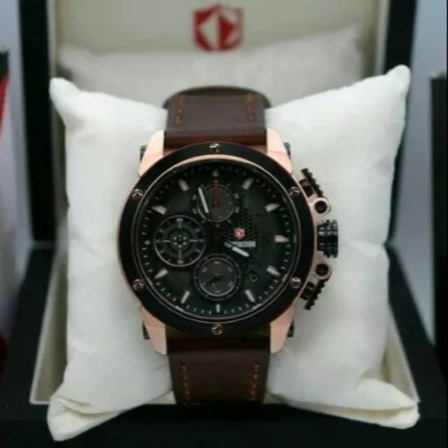 JAM TANGAN EXPEDITION E 6748 LEATHER BROWN