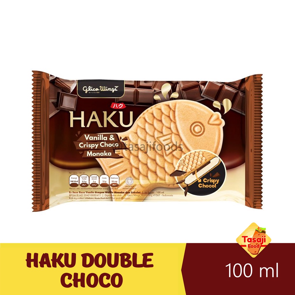 Glico Wings Haku Double Choco &amp; Crispy Monaka 100 Ml