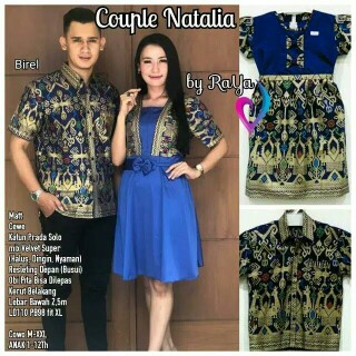 Couple Batik Wanita Dress Renda Anindya Katun Modern Motif Cewek Lolita Zipper Depan Premium