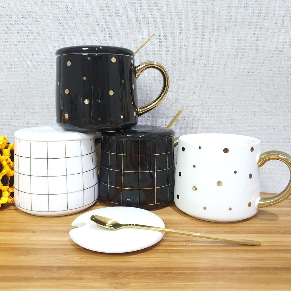 MUG KERAMIK GELAS TUTUP ASTHETIC TUMBLR BLACK WHITE CUP MUG KERAMIK GELAS TUTUP ASTHETIC TUMBLR BLACK WHITE CUP