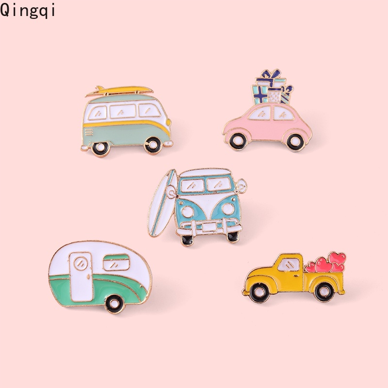 Bros Pin Enamel Desain Kartun Bus Camper Travel Adventure ​Bros Pin Enamel Desain Kartun Lucu Untuk Anak Unisex