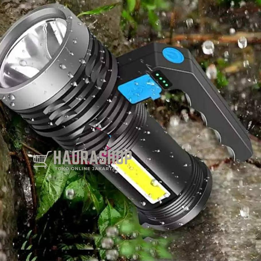 ☝ Senter LED Cas Super Terang Jarak Jauh + COB 4 Mode Emergency MX-7501 Anti Air Wajib Punya ☆