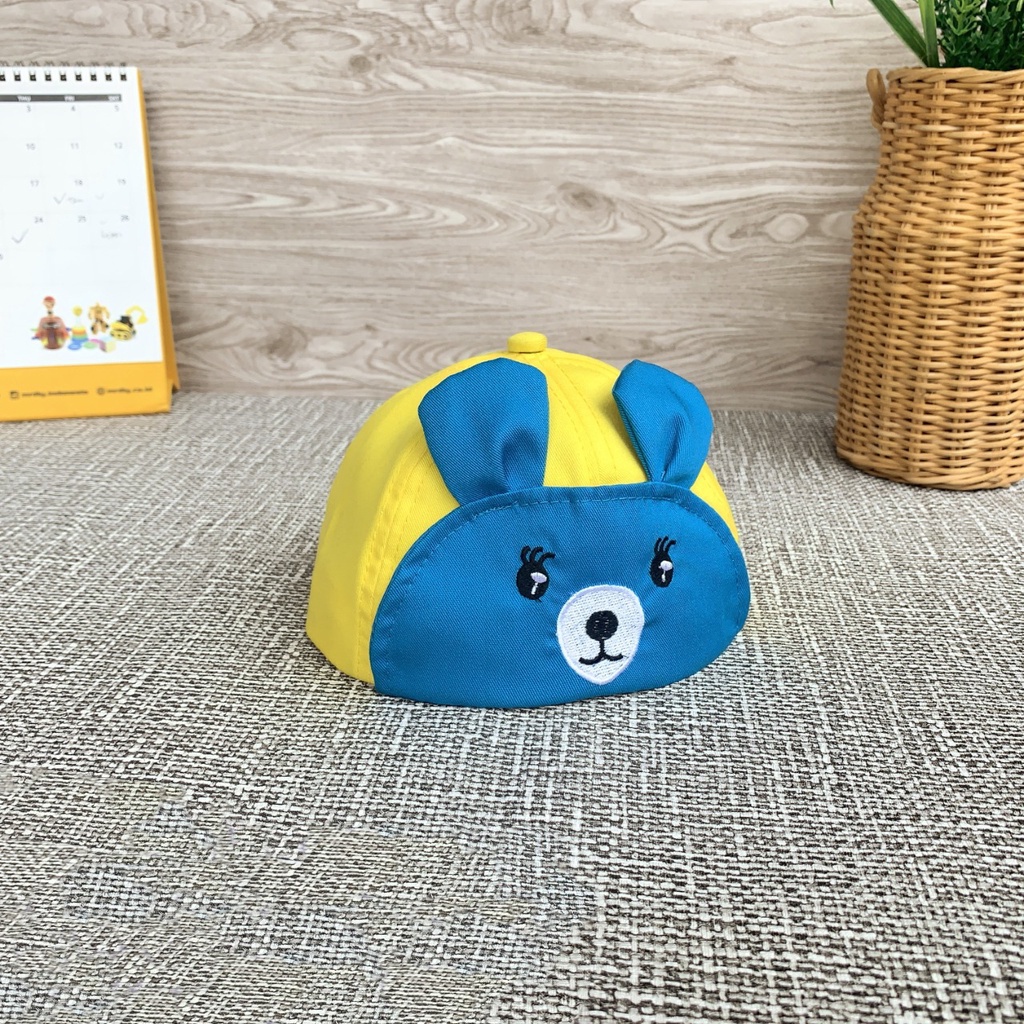 OSM JKT T5364 Topi Hat Fashion Anak Bayi Laki-laki & Perempuan Motif Mouse Telinga Cute Unisex-Kuning Biru