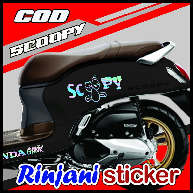 STIKER SCOOPY SQUIDWARD hologram teman nya SPONGEBOB CUTTING STICKER HONDA SCOOPY
