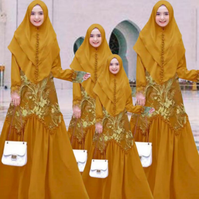 GAMIS SYARI MUSLIM DRESS COUPLE BRUKAT PREMIUM LENGAN PANJANG MODEL TERBARU WANITA