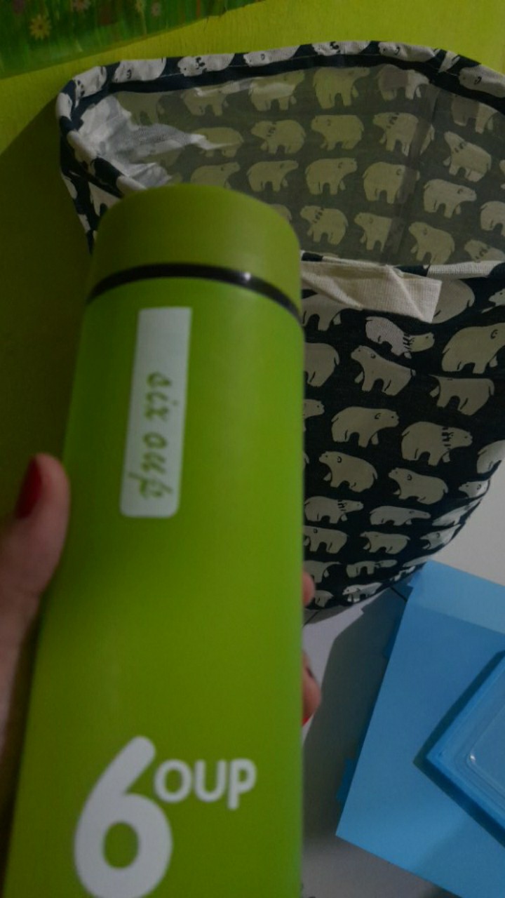 Botol Minum Kaca Six Oup 450ml Beling Cover Plastik 6oup Logo