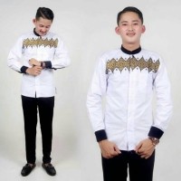 Baju Muslim Pria Baju Taqwa Putih Bordir Lengan Panjang M L XL - Murah