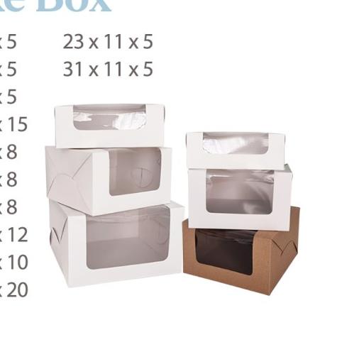 

☆ [Digipack] Madeline Window White Cake Box 21 x 11 x 8 | Kotak | Dus ☂