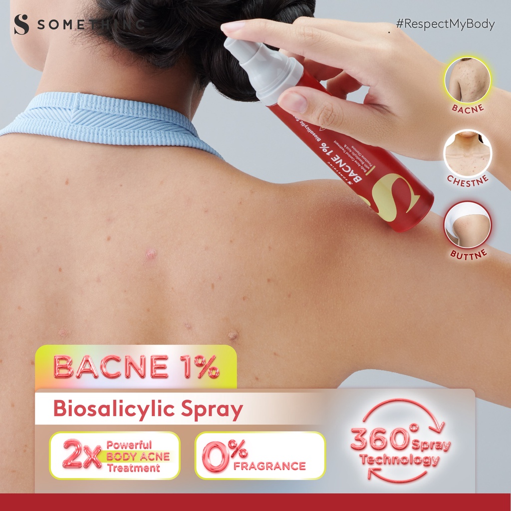 SOMETHINC Bacne 1% Biosalicylic Spray - Spray Jerawat Badan &amp; Jerawat Punggung