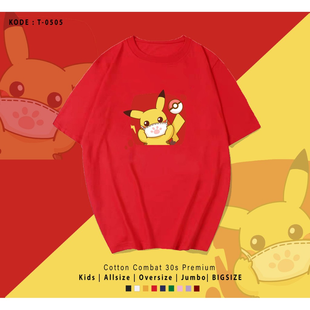 T-SHIRT EDITION PIKA UNISEX / TERMURAH BAJU KAOS KATUN LENGAN PENDEK / TUMBLR TEE / TERMURAH