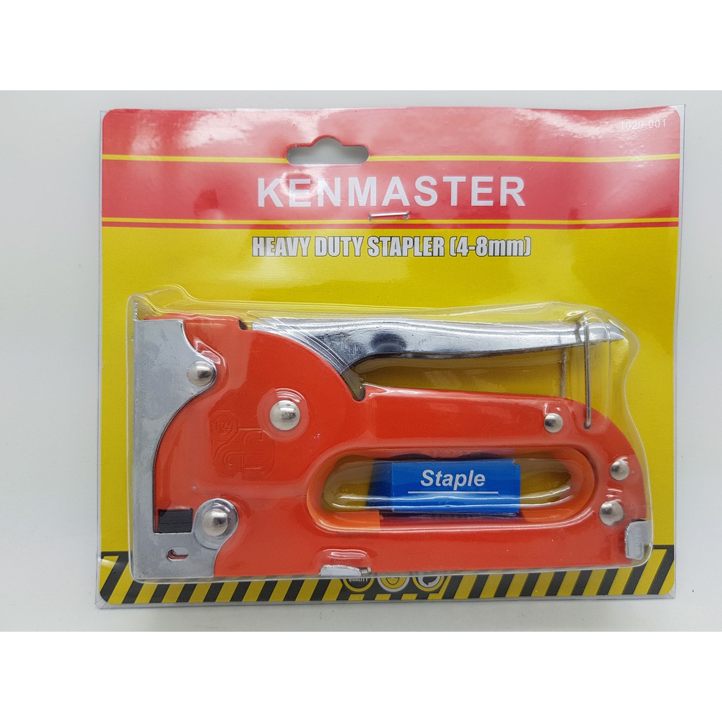 Kenmaster Stapler Gun Tangan Multifungsi 4 - 8 mm Oranye Heavy Duty