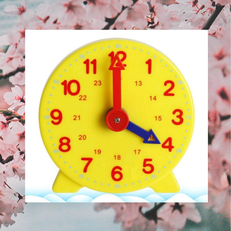 Mainan Montessori plastic clock,mainan jam untuk anak