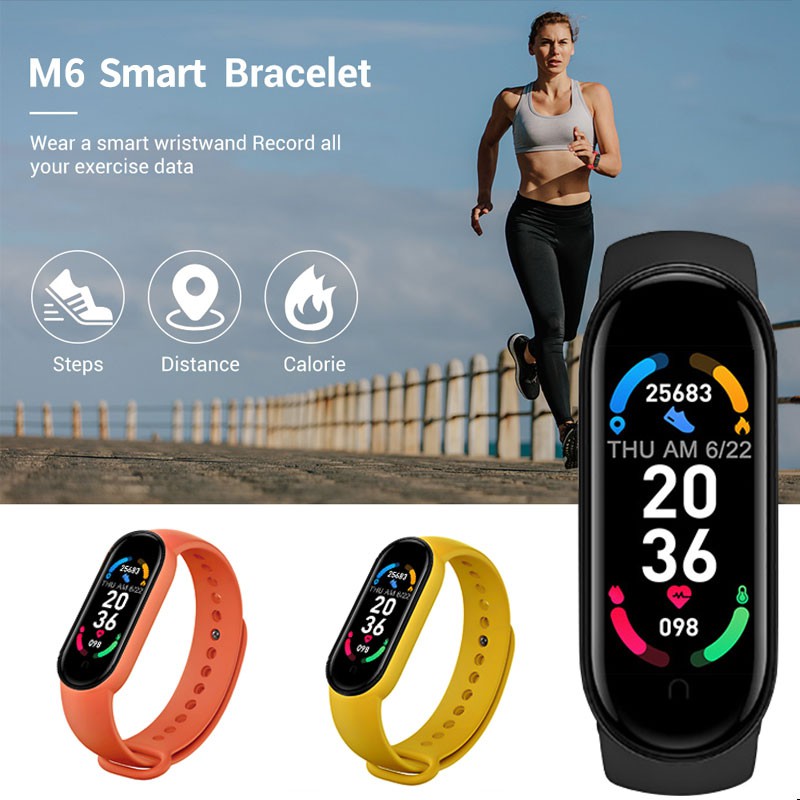 Arloji Cerdas M6 Smartwatch Jantung  Monitor Rematik Tekanan Tahan Air Bluetooth 4.0