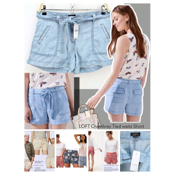 Celana Denim Loft Chambray Short Celana Pendek Wanita Branded Original