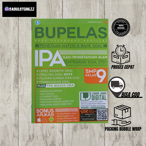 BUKU PELAJARAN SMP - BUPELAS PEMETAAN MATERI & BANK SOAL IPA SMP KELAS 9