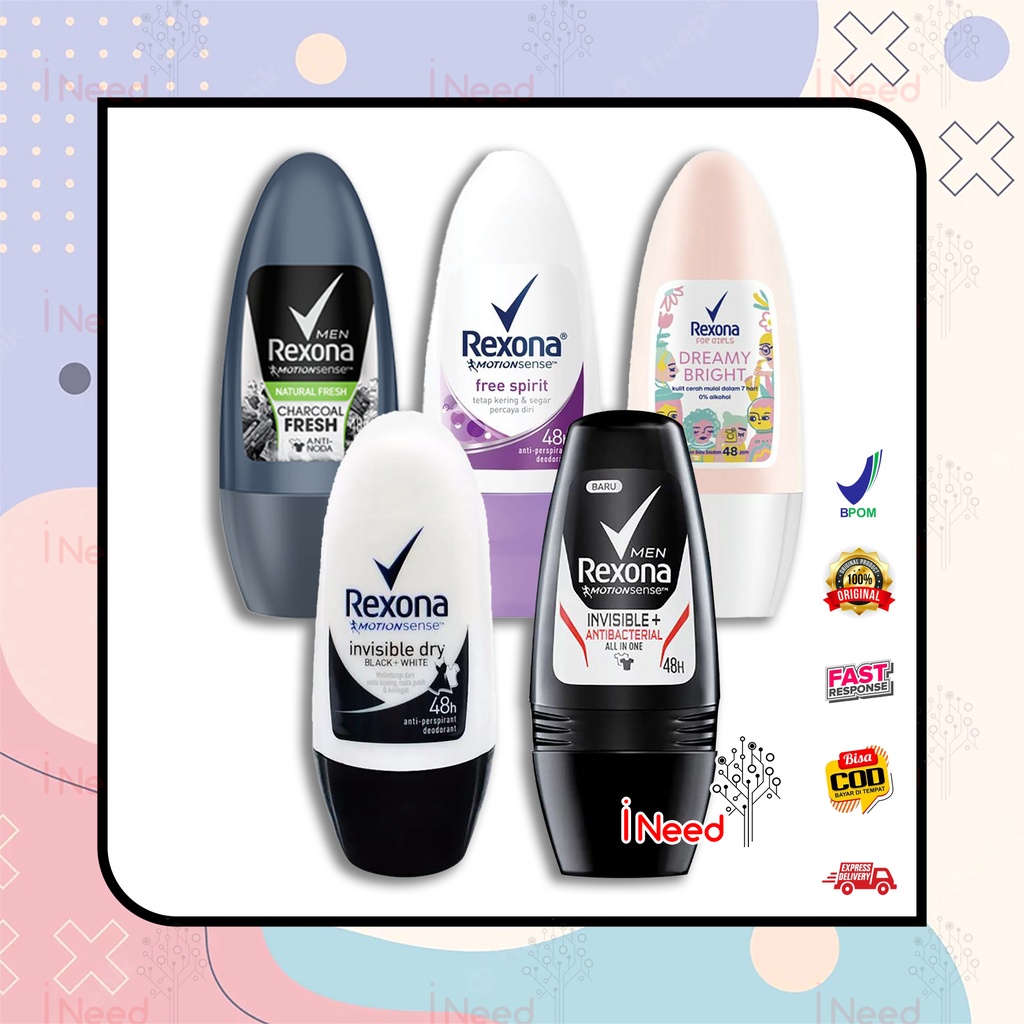 (INEED) REXONA Deodorant Roll On Men | Women