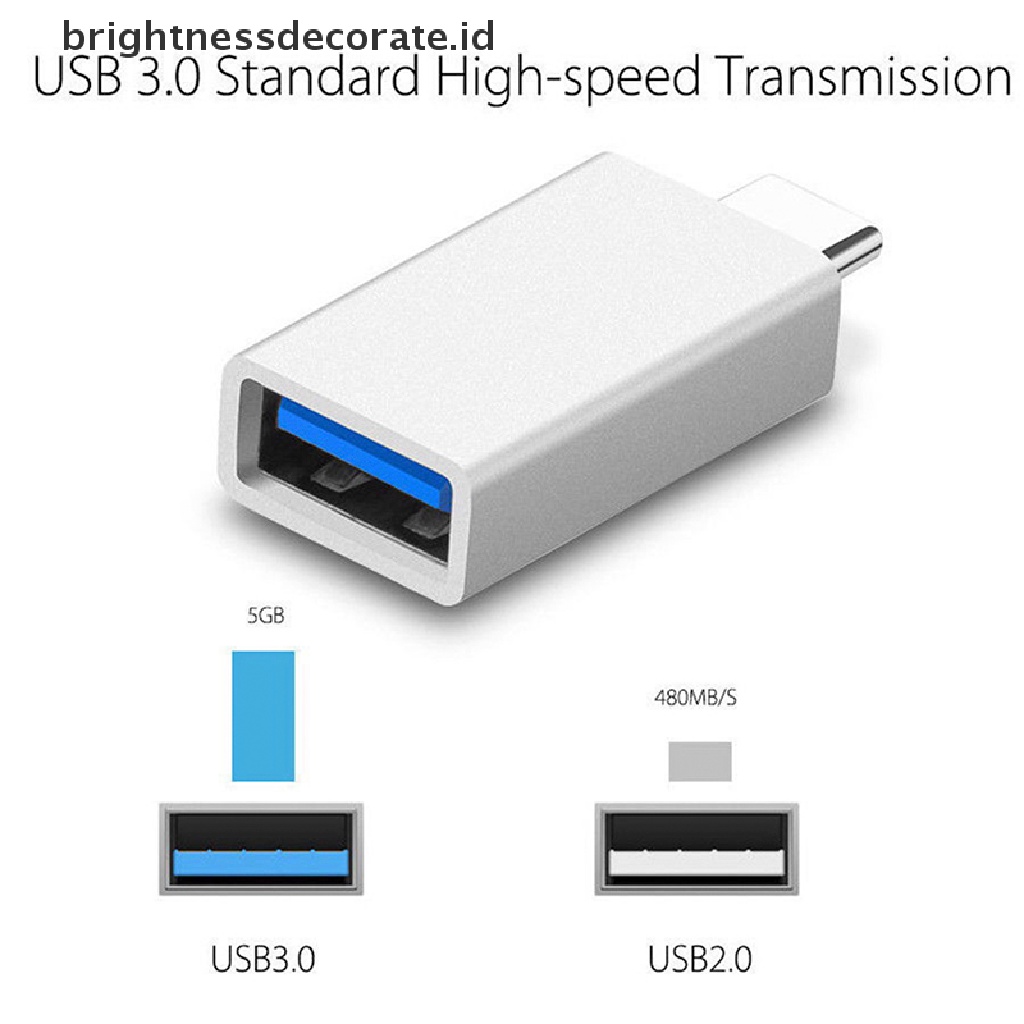 Adaptor Konverter Otg Usb Tipe C Ke Usb-A 3.0 Female 3.1 Untuk Mac Nexus 5x 6p