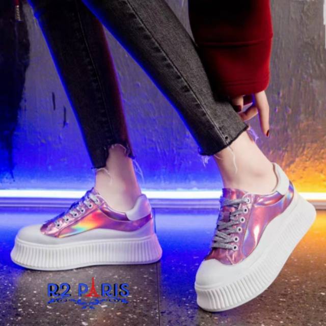 Sepatu sneakers korea rock pink