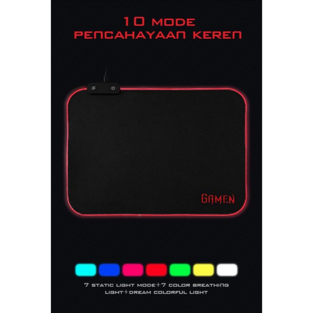 NA - Mousepad Gaming RGB Lighting Gamen 7 Color AntiSelip GP-H