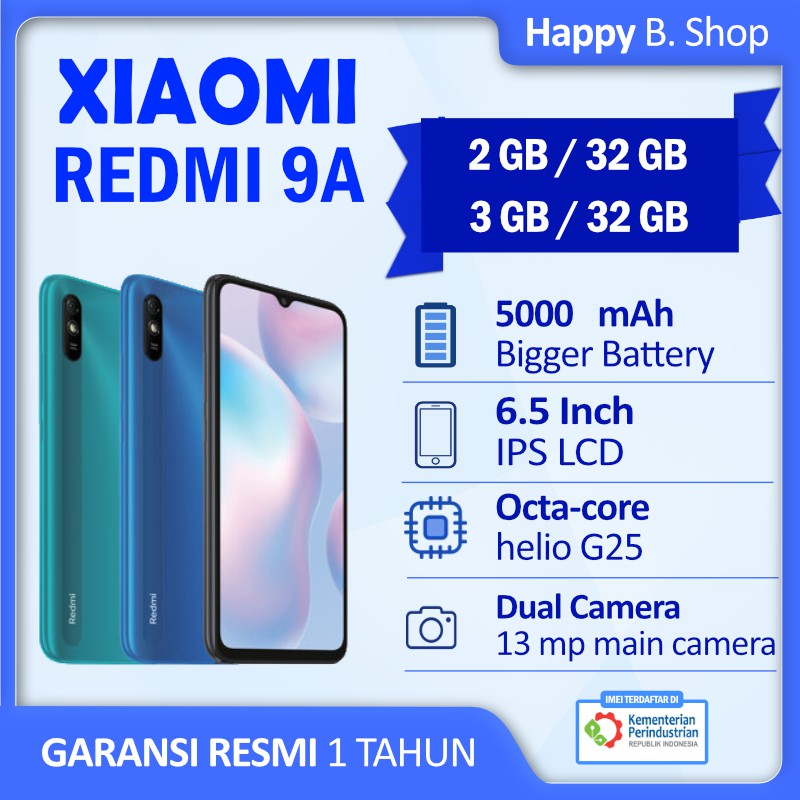 Xiaomi Redmi 9A 2/32 - 3/32 Garansi Resmi Indonesia Murah-0