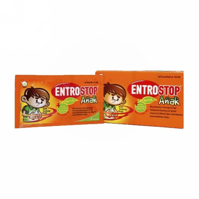 ENTROSTOP HERBAL ANAK CAIR BOX ISI 6 SACHET UNTUK DIARE MENCRET SAKIT PERUT