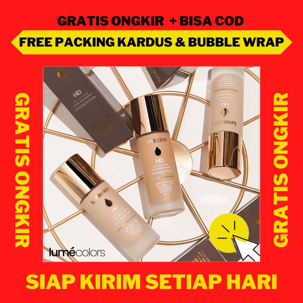 Paket Bundling 1 Foundation Lumecolors Dan 1 Beauty Blender Lumecolors, Foundation Lumecolors HD Ful