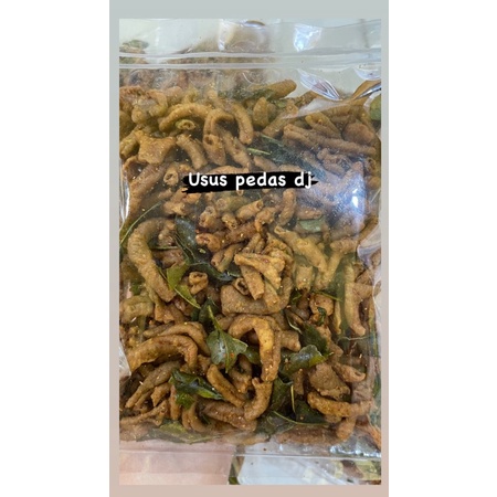 keripik usus pedas daun jeruk 250gr