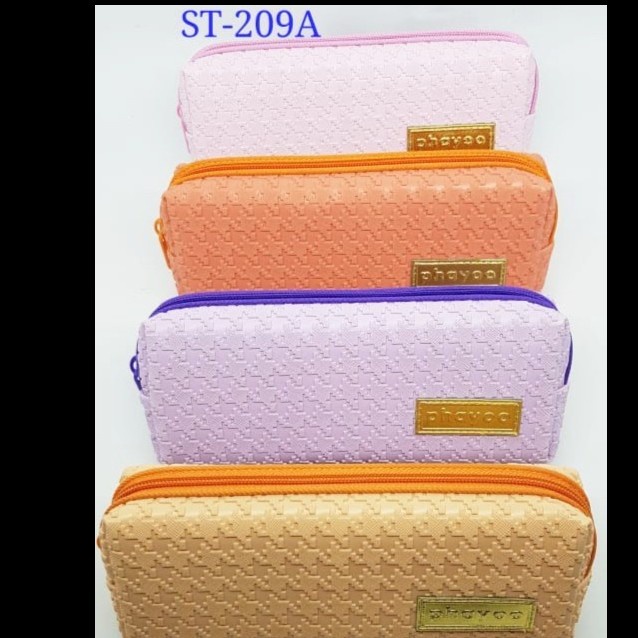 

SJS Kotak Pensil Bahan PVC Imitasi Sleting/Pencil Zipper/Tempat Pensil