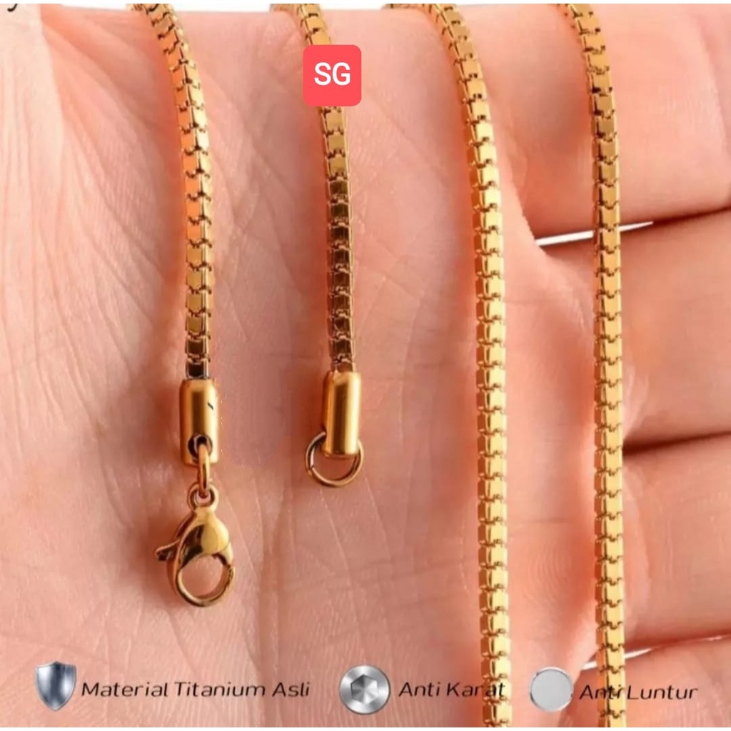 KALUNG TITANIUM EMAS/HITAM/SILVER PRIA DAN WANITA MODEL MILANO TERLARIS TERMURAH