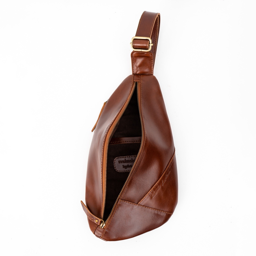 Kenes Leather Tas Pinggang Waist Bag Kulit Asli Premium Travis  - Free Gavir Nama