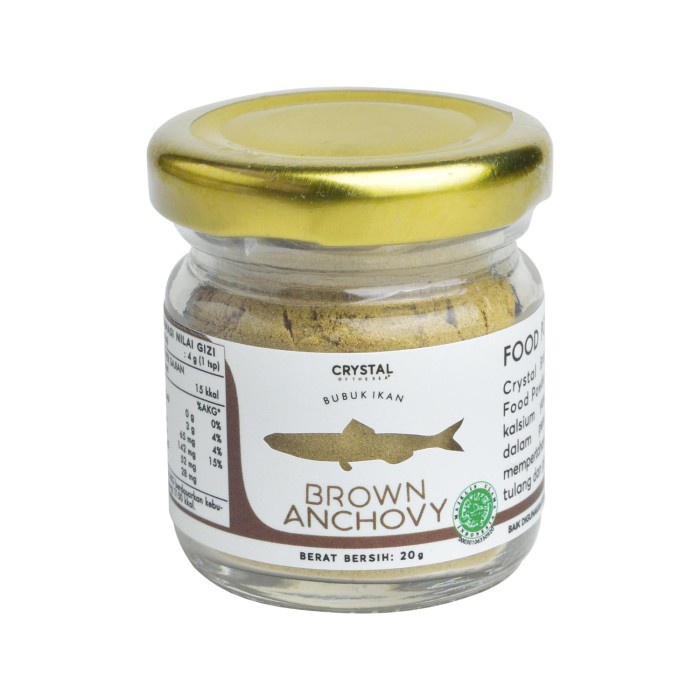 

NEW Crystal Of The Sea Brown Anchovy Food Powder/Bubuk Ikan Teri Jengki - 20 Gr