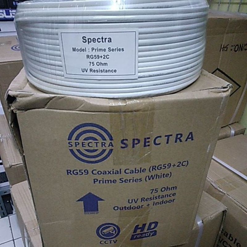 KABEL CCTV SPECTRA 100M RG59+power 2c  / SPECTRA CCTV 100 M RG 59 + POWER resmi