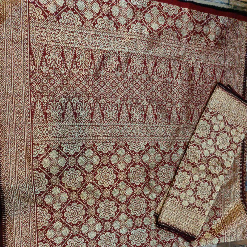 songket lepus bahan gebeng benang berlian original