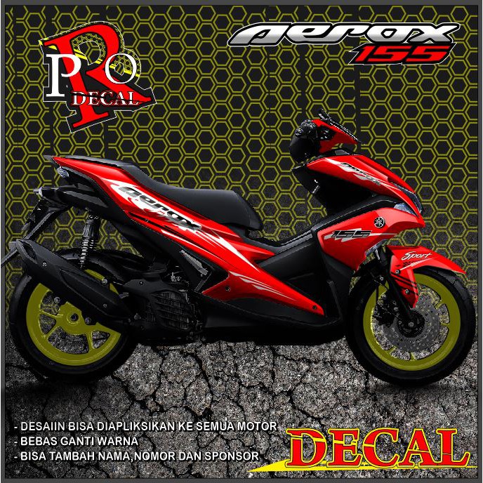{COD}DECAL STICKER AEROX 155 FULL BODY MERAH PUTIH