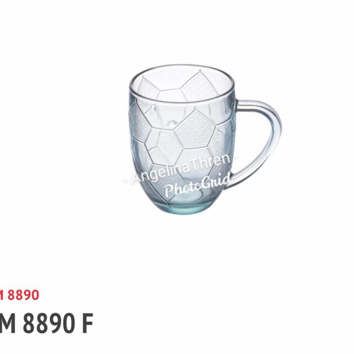 Gelas kopi bola kaca bening 6pcs - Gelas kopi motif bola