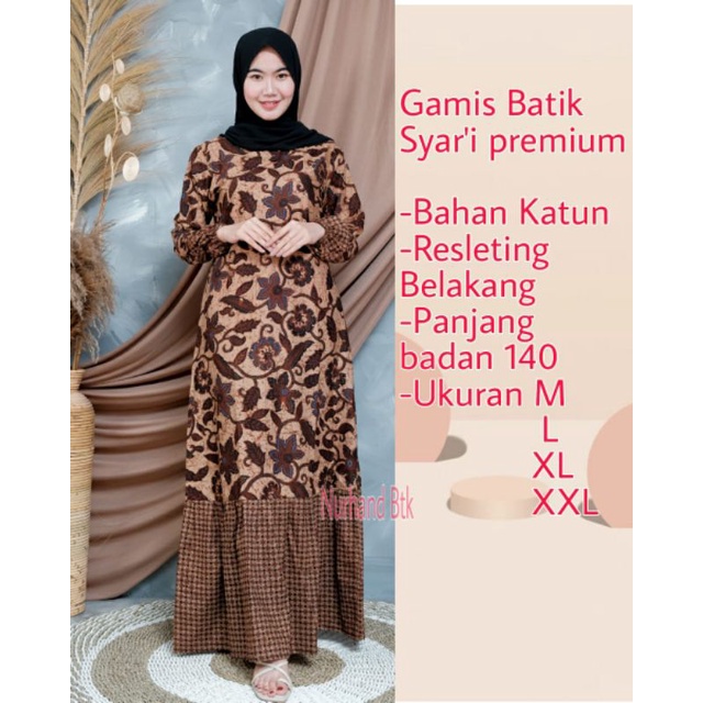 gamis lawasan sogan motif elegan
