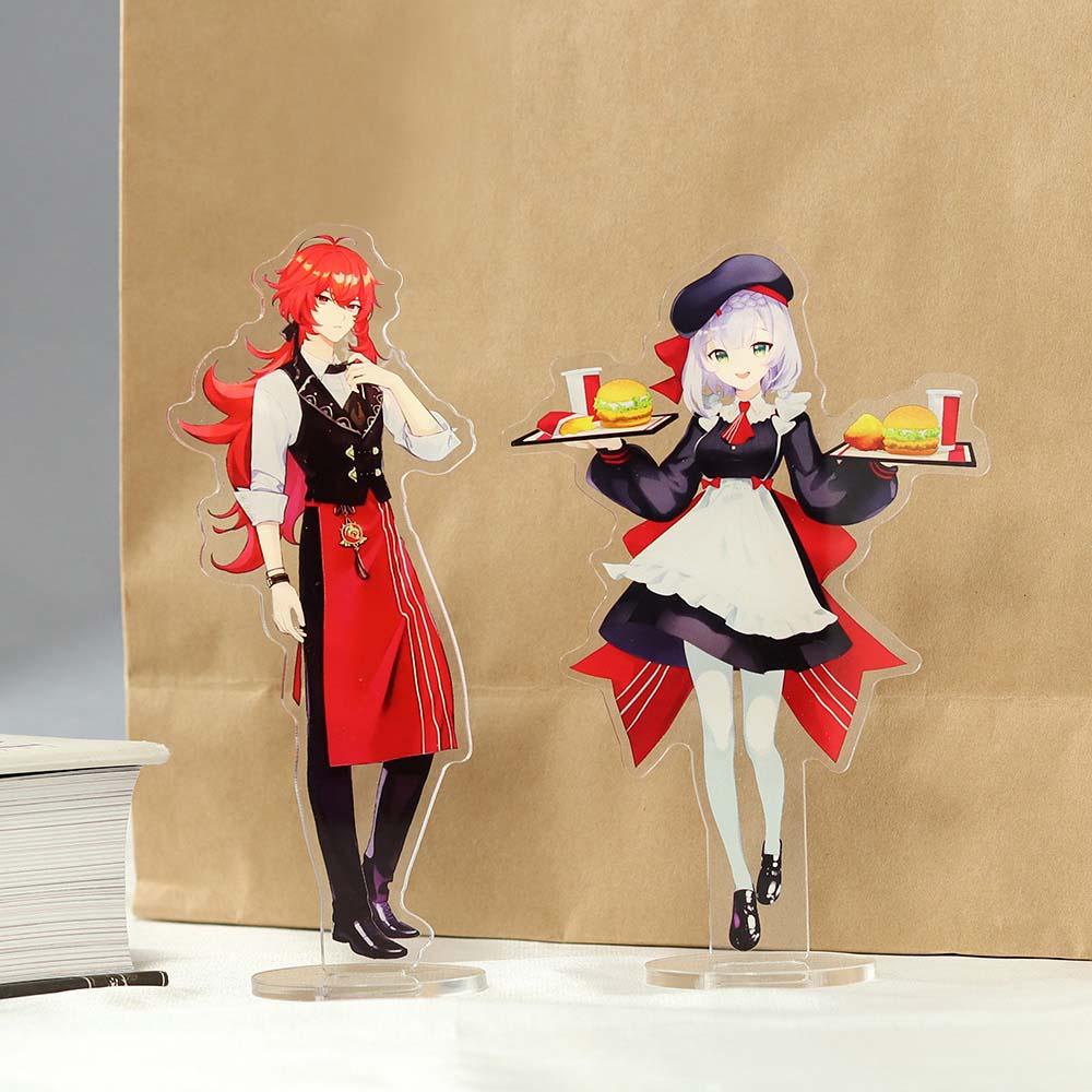 [Elegan] Anime Figure Akrilik Stand Hadiah Teman Gadis Koleksi Hadiah Edisi Spesial Diluc Noelle Joint GM Figure Model Noelle Diluc Venti Klee Keqing Dekorasi Meja